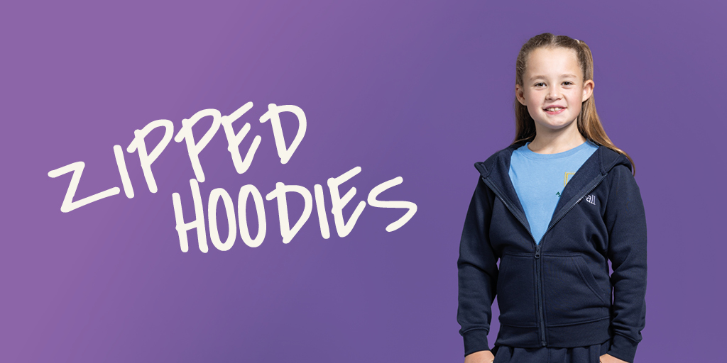 We now supply our popular Zipped Hoodies in Navy and Royal from stock in sizes 2/3 years to small. Place your order today & receive it tomorrow by midday. We can embroider and print them quickly too. oneandall.co.uk/sweats/woodban… #hoodies #zippedhoodies #schoolwear #schooluniform
