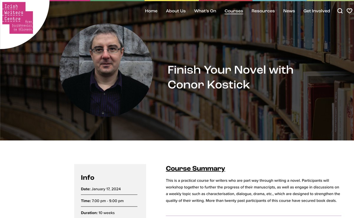 There are still a few places on my next Finish Your Novel course for @IrishWritersCtr . Online starting Weds 17th. irishwriterscentre.ie/courses/finish… @WritersUnion_ie @trisha460