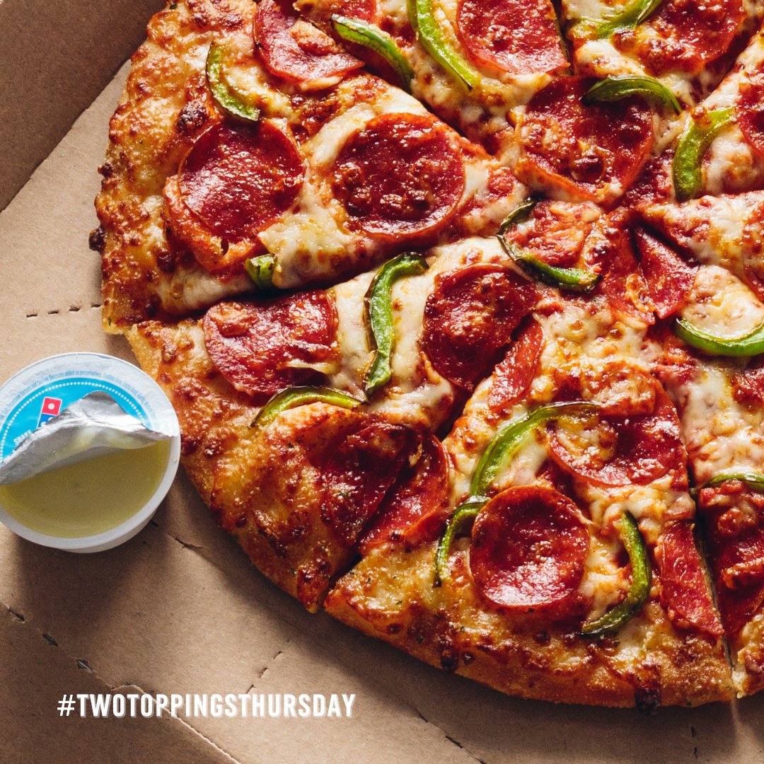 DominosJa's tweet photo. Want something FREE today? 👀
Get 2 toppings FREE every Thursday when you order a LARGE cheese pizza. #TwoToppingsThursday
#DominosJA
#OrderAndPayOnline https://t.co/LrA69BCQB3