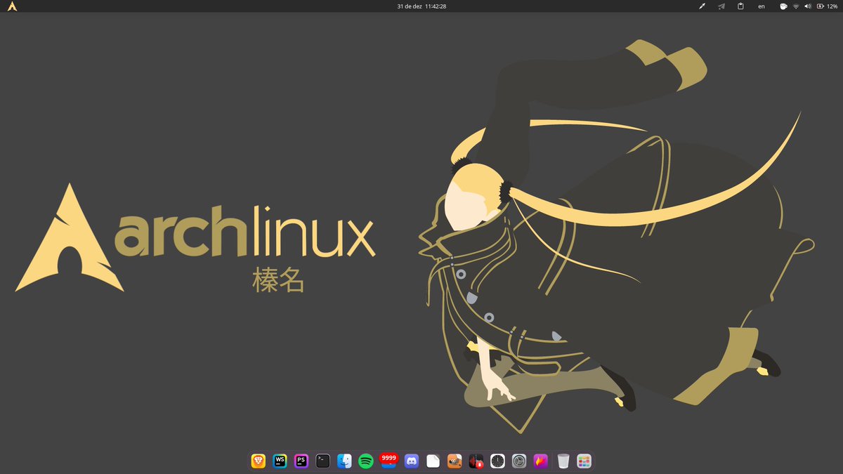 PinguimCriativo's tweet photo. Arch Linux + GNOME
By: @je4npw
Tema / Theme: WhiteSur-Dark-solid-yellow
Ícones / Icons: WhiteSur-yellow-dark
Shell: zsh
Terminal: kgx
•
Telegram: https://t.co/SyU4JRACjD
•
#Linux #FreeSoftware #OpenSource #SoftwareLivre #LinuxSetup #ArchLinux #GNOME #LigaLinux https://t.co/OfrcYVA7W3