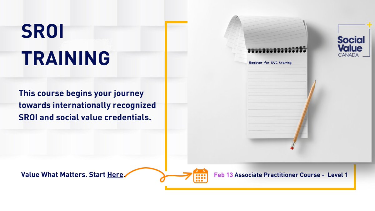 📈In three enlightening 90-minute sessions, we'll unravel the fundamentals of #SROI and guide you on maximizing #socialimpact.

🗓️Join us on February 13th, for a dynamic one-day online Level 1 Associate Practitioner Training course.

Start Here!👇
socialvalue-canada.org/introduction-t… 🔗