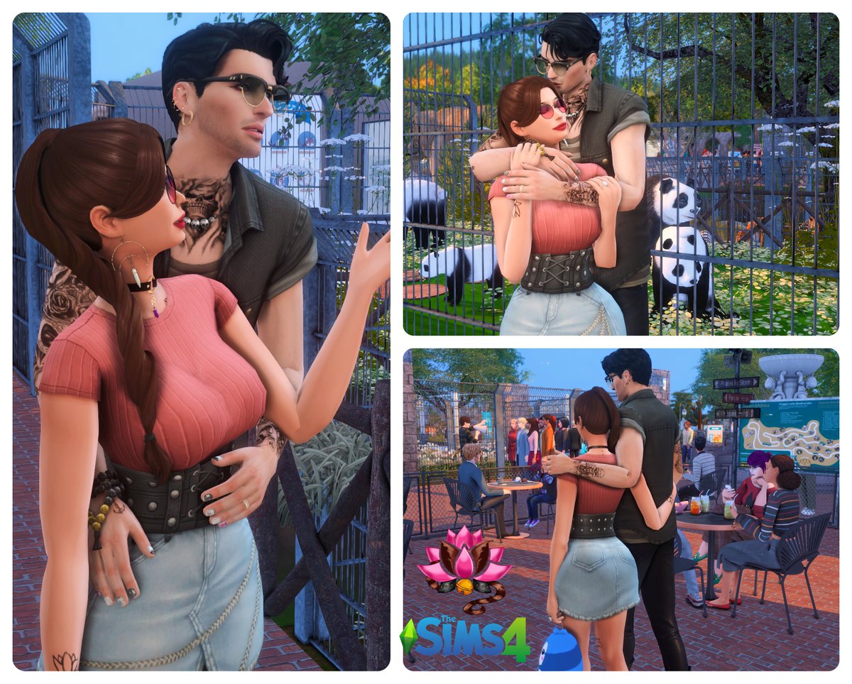 andais3dx's tweet photo. Galdien and Eclair have been busy planning their vow renewal so a weekend at the new zoo in Brindleton Bay was a lovely break for the both of them 🎟🐼🐅🦦

#Sims4 #Sims4cc #Galec #VirtualPhotography @TheSims https://t.co/mygJuaJ72s