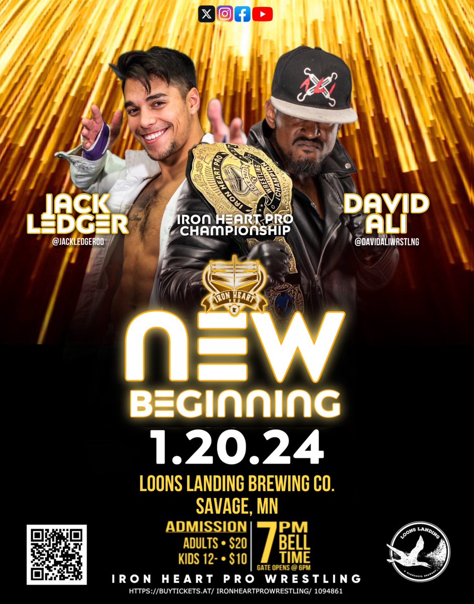 DavidAliWRSTLNG's tweet image. First defense of the new year for #YourSavior &amp;amp; @Heatherisme takes place next Saturday at @loonslandingtap in Savage, #Minnesota for @IronHeartPro New Beginning!