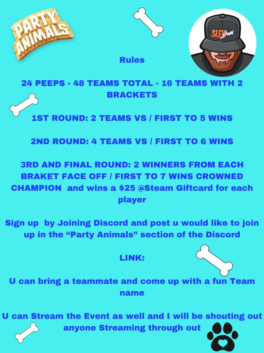 SlevShow's tweet photo. This week in Slev’s STREAMS 📺 

Looking at Tuesday and Thursday regular Streams. Friday night Stream with @party_animals Placements for the tournament Saturday 🏆 

And then Saturday…We start the Tournament around 10 AM EST for @GamesForLoveorg 🫶🏻 Every $50 raised I will be doing a shot of @hotonesgameshow 🥵 And looking to do…A 24 hour STREAM 🤪 Bunch of games throughout and ready for an epic time‼️

Still need 3 more teams, please DM if interested 😁 

Co-Host @PhilliWilli @KatWenGaming