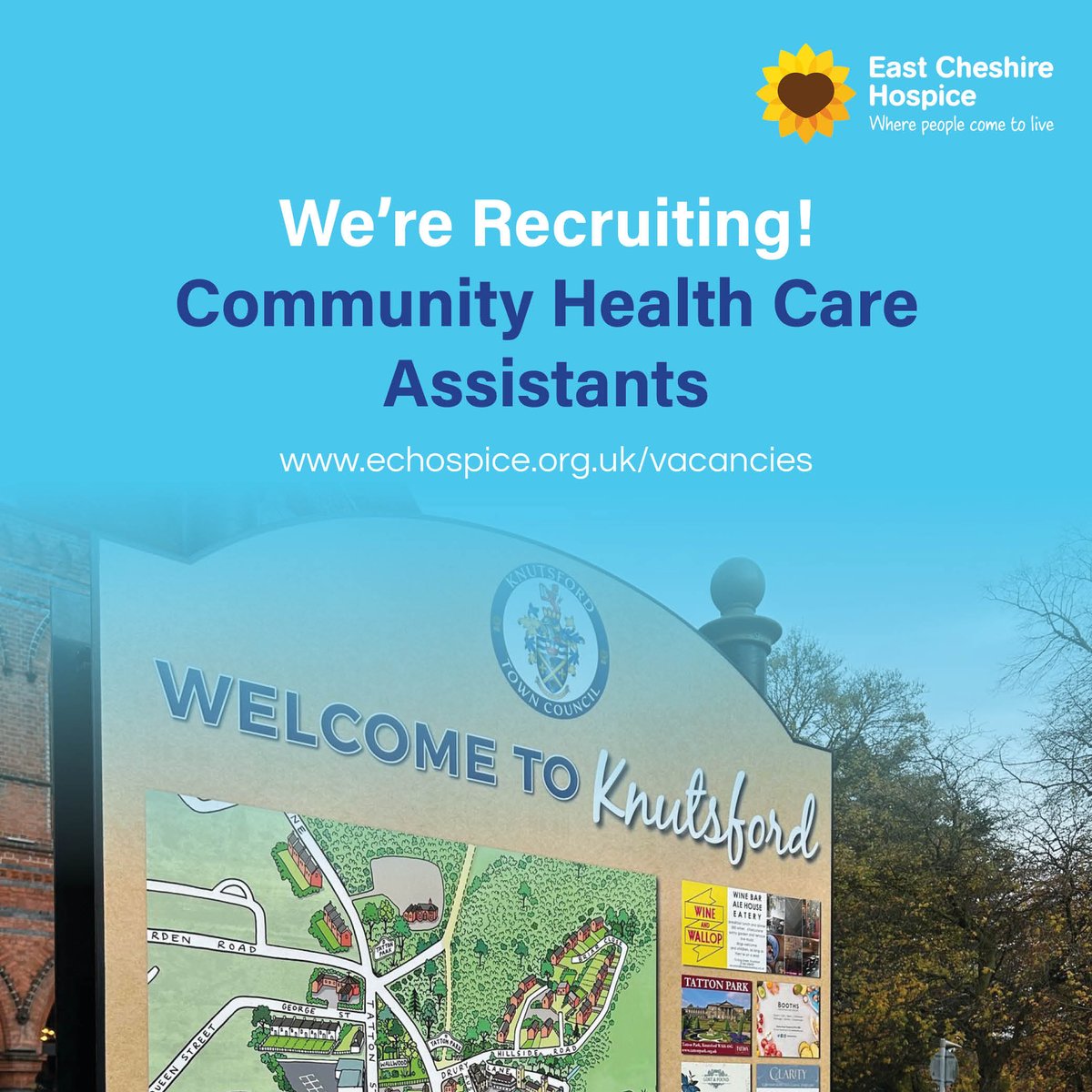 East Cheshire Hospice (@echospice) on Twitter photo 📢 Join our Knutsford team! 🌟 We're hiring Health Care Assistants for East Cheshire Hospice's new Hospice <a href="/Home/">Geneia@home</a> team. Your compassion can make a difference. Apply now to bring comfort to patients and families. 💛 Apply at: eastcheshirehospice.org.uk/our-current-va… 📢 Join our Knutsford team! 🌟 We're hiring Health Care Assistants for East Cheshire Hospice's new Hospice <a href="/Home/">Geneia@home</a> team. Your compassion can make a difference. Apply now to bring comfort to patients and families. 💛 Apply at: eastcheshirehospice.org.uk/our-current-va…
