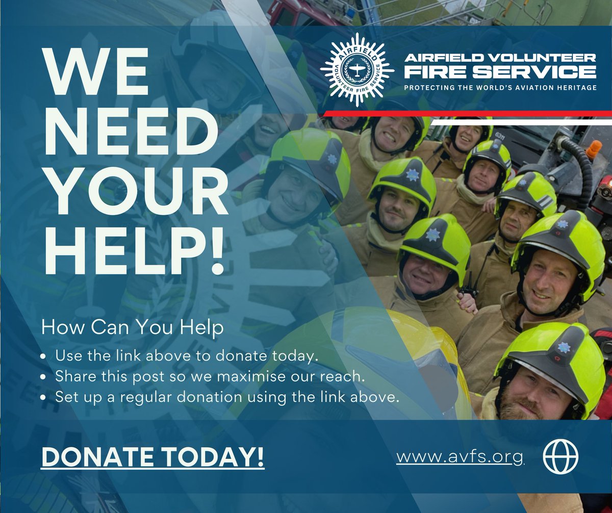 🚒🔥 DONATE TODAY! 🔥🚒

Donate today and become a part of our story.

👉 avfs.org/donate

#AirfieldVolunteerFireService #PreserveProtectServe #ShuttleworthCollection #Bedfordshire #AviationHeritage #CommunityHeroes #DonateToday