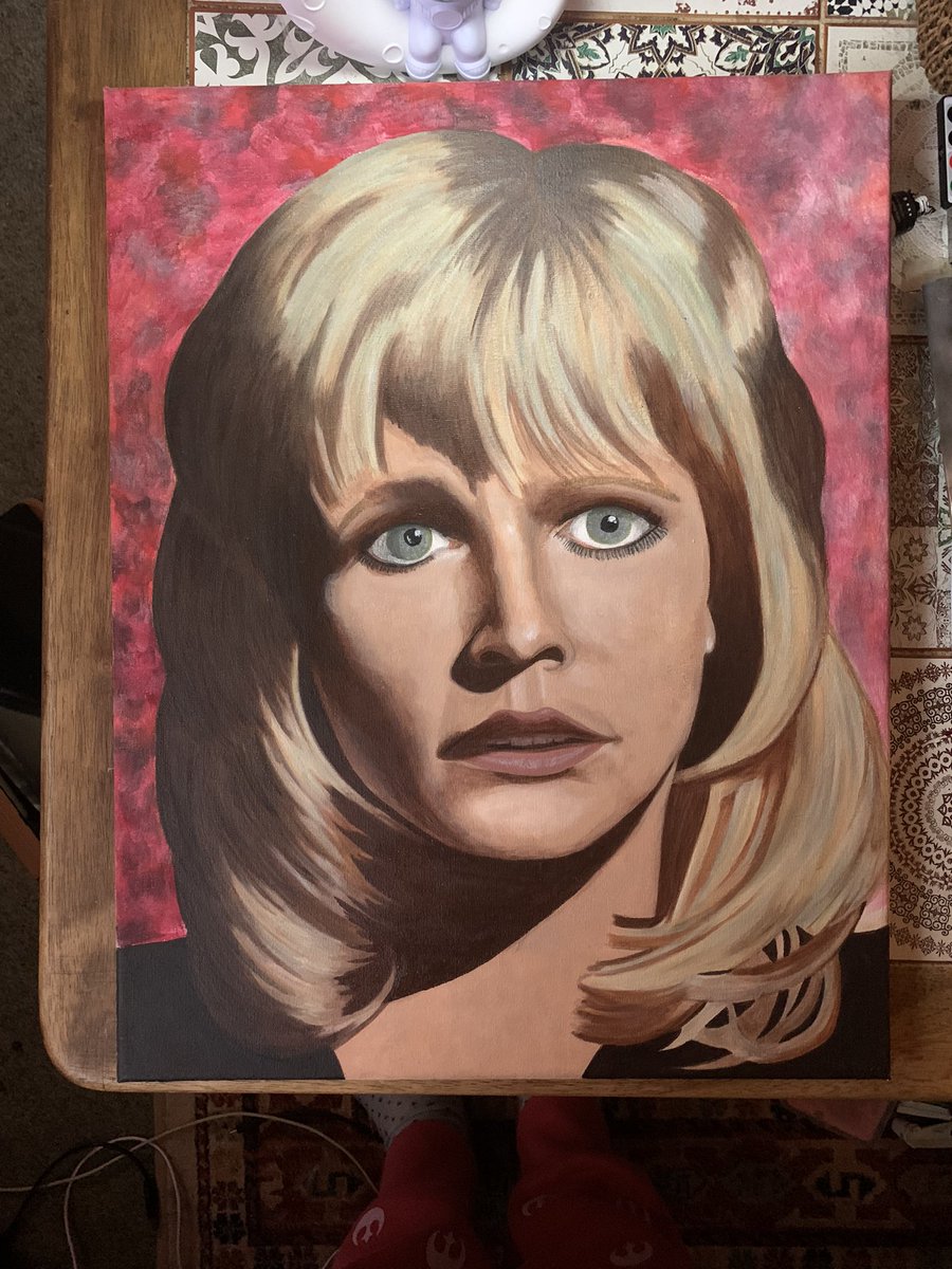 Em_meh's tweet image. @ManningOfficial 
I’ve finally finished your portrait and I want you to have it! ☺️ Terry Molloy and Peter Purves have theirs. #doctorwho #jogrant #DoctorWhoArt
