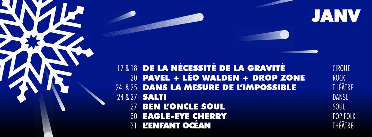 Une farandole de spectacles vous accompagne en ce début d'année. Venez danser, vibrer, rêver ! ✨❄