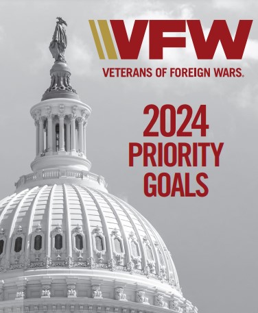 VFWHQ's tweet photo. The VFW’s 2024 Priority Goals are in! Learn about our top legislative initiatives #FORVETERANS, service members and their families as the 118th Congress begins its second session. #VFWStrong @VFW_OfficeDC https://t.co/cb0F7K00Lj https://t.co/A0iCCgpwXF