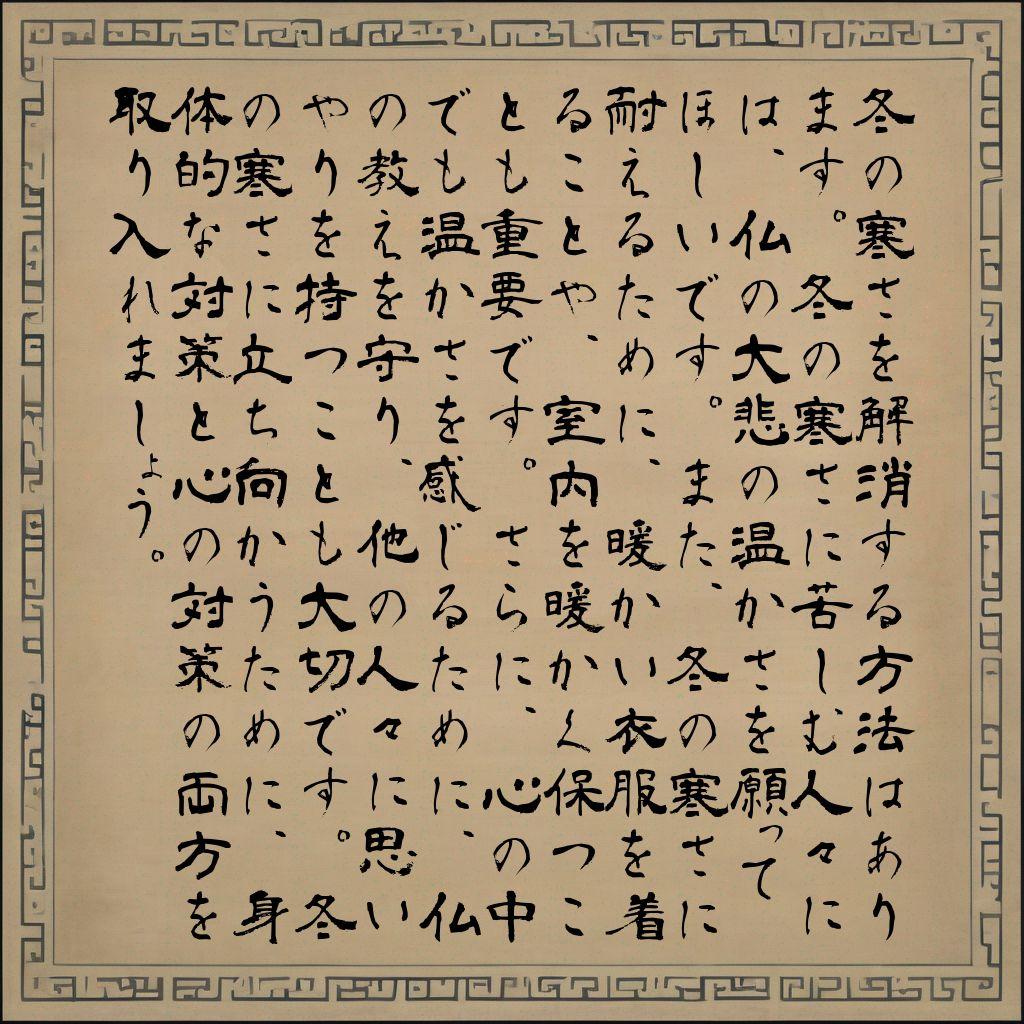 BuddhaAi's tweet photo. 本日の問い

「冬が寒いのが何とかなりませんか？」

#NFT #Base #GenerativeAI #ChatGPT #Buddha #Mindfulness #冬が寒い https://t.co/4utC3OzXOJ