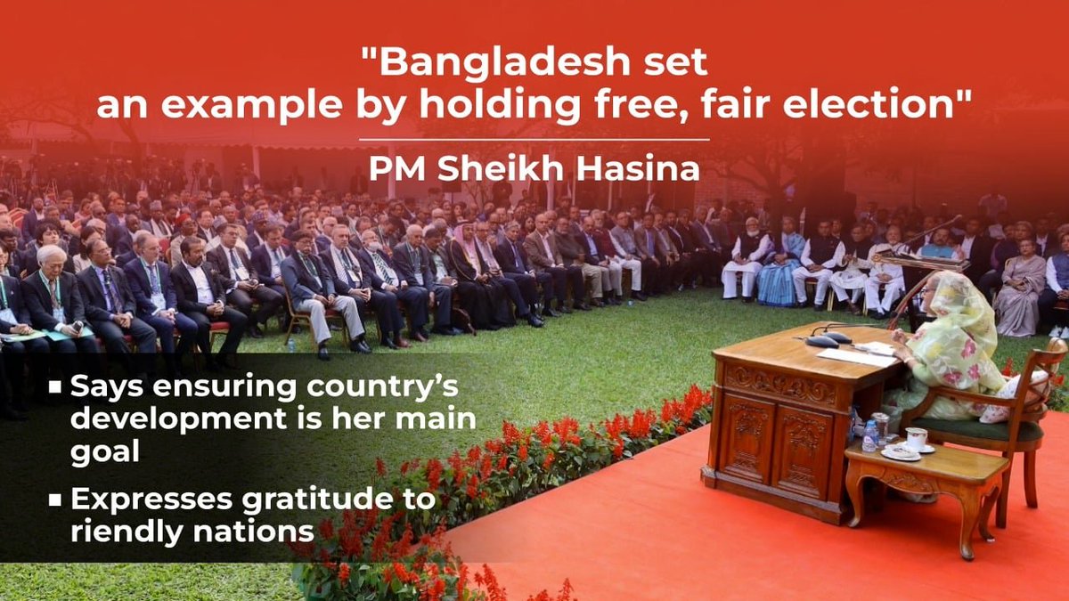albd1971's tweet photo. We showed that elections can be fair and unbiased. We hope to form the government. Starting in 2026, #Bangladesh will begin its journey as a #developingnation. The development of my people and country is my main goal.
- HPM #SheikhHasina 
https://t.co/QXHOJPqtBt
#Election2024 https://t.co/rrOVVfSP0U