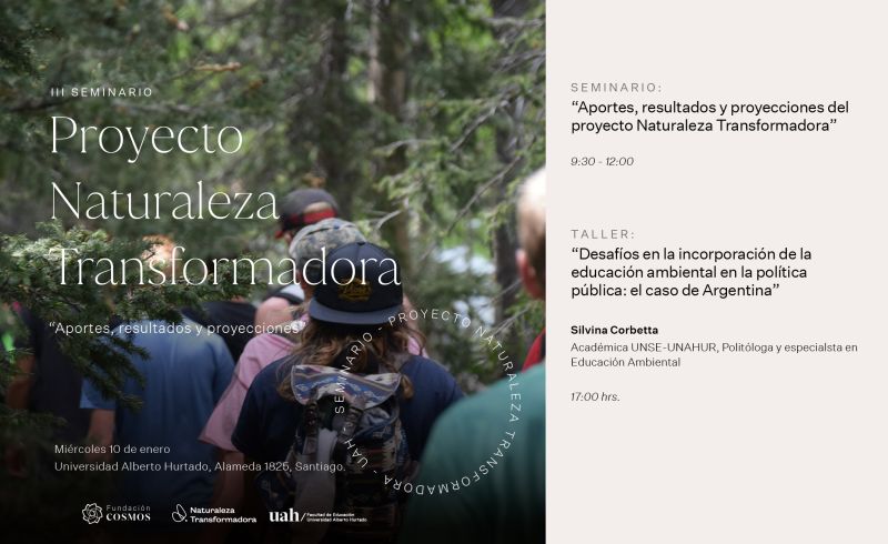 La Facultad de @EducacionUAH, junto a <a href="/FundCosmos/">Fundación Cosmos</a>, te invitan al tercer seminario de la primera etapa del proyecto Naturaleza Transformadora:lnkd.in/eShFSp4u