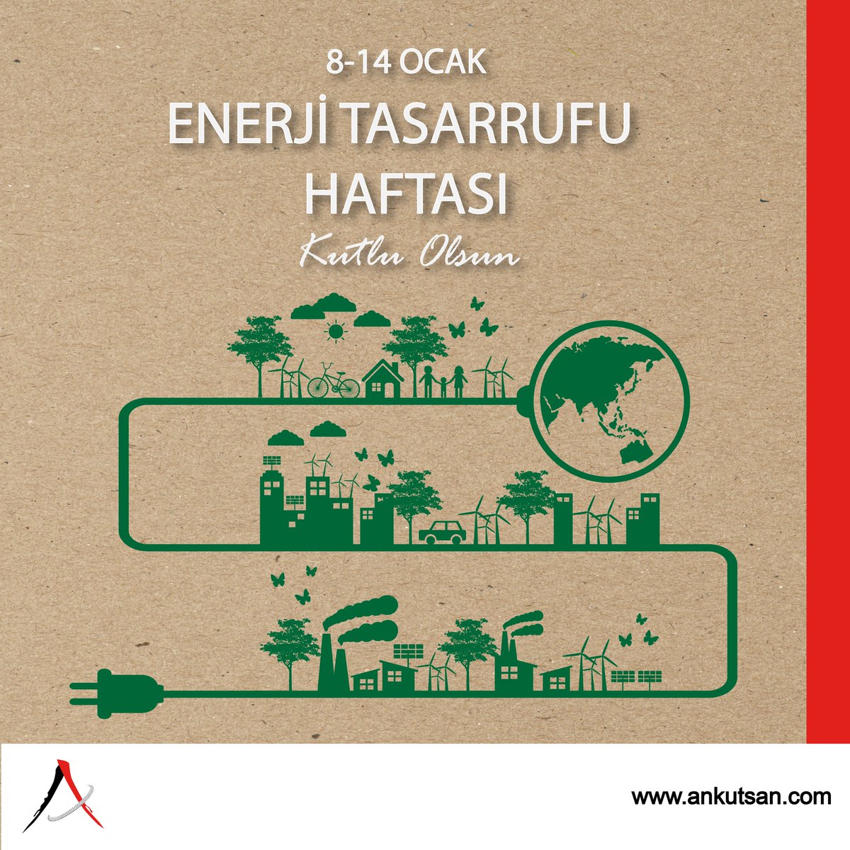 Enerji Tasarrufu Haftası kutlu olsun!

Happy Energy Saving Week!
#Ankutsan #Sürdürülebilirlik #EnerjiTasarrufu  #Sustainability #SaveTheWorld #EnergySaving