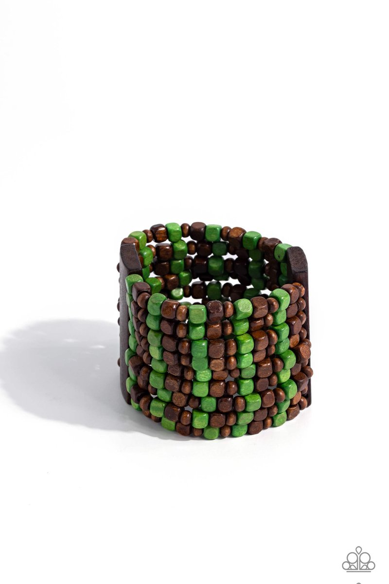 R and R - Green #woodjewelry #beads #brownaccessories #brownjewelry #greenjewelry  paparazziaccessories.com/shop/products/…