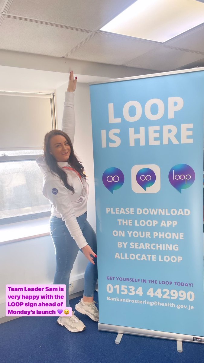 BankJsy's tweet photo. LOOP IS HERE! We are in the JGH foyer today! 🏥 💜💬 #loop #loopishere #rostering https://t.co/32jncYqeme