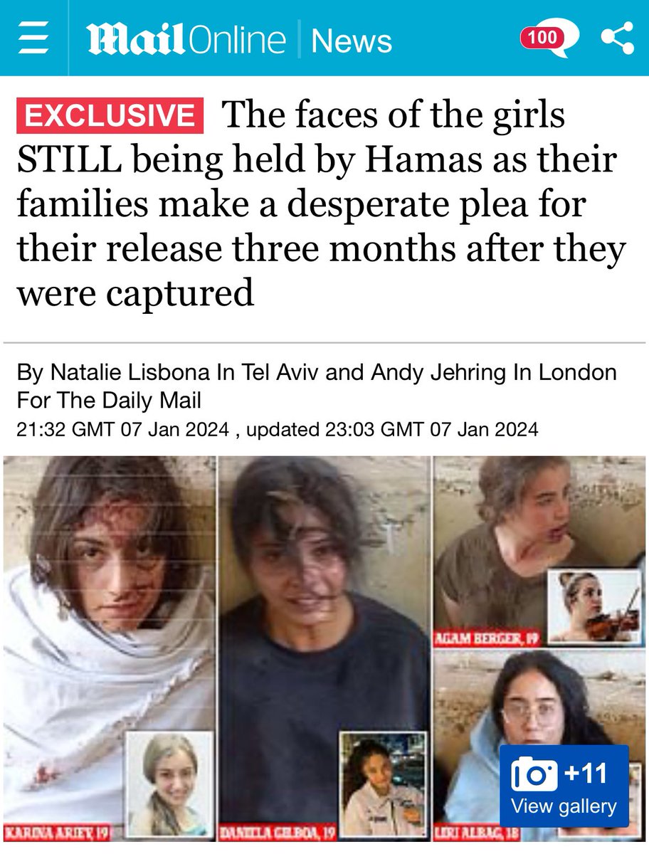 EllaTravelsLove's tweet image. Yesterday's exclusive @DailyMailUK.

Our girls and women are held hostage by rapists and murderers. 

Please, don't forget about them and the rest of the hostages.

#Bringthemback 
#MeTooUnlessUrAJew