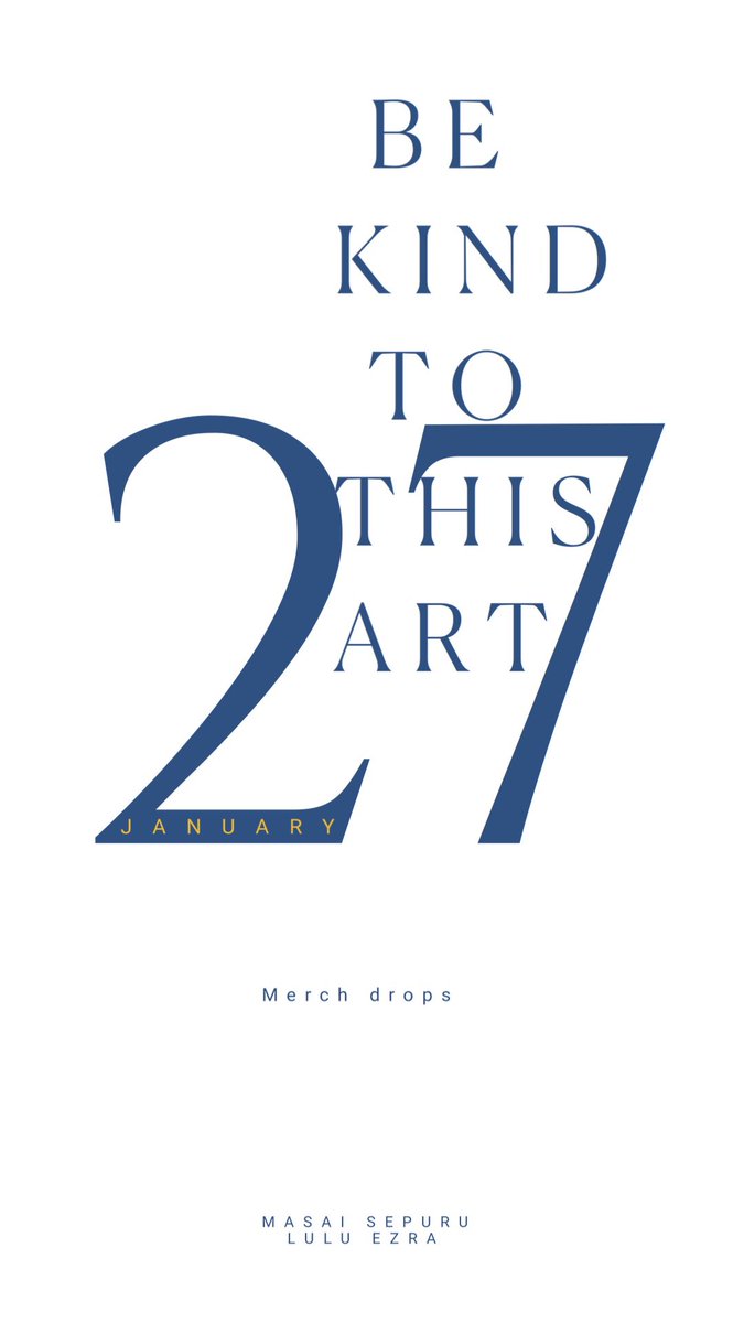 LULUEZRA_'s tweet photo. - Excited to announce that the #bekindtothisart merch will be droppin on the 27th of January 
A limited number of 50 Tshirts will be sold in collaboration with the BLACK MANSO collection from MASAI SEPURU-
Colours - BLACK / WHITE / BROWN 
Available sizes - S / M / L / XL https://t.co/8LtkOiAYhD