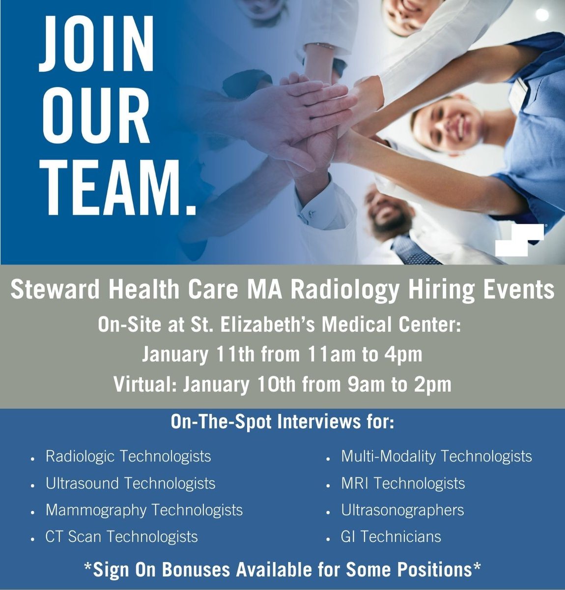 Bring your resume and join us for our Massachusetts Radiology Hiring Event at St. Eizabeth's Medical Center on January 11 from 4pm. RSVP Now: indeedhi.re/3NOqrYd
Prefer to meet virtually? Register for our Virtual Hiring Event on January 10: indeedhi.re/47hWczY