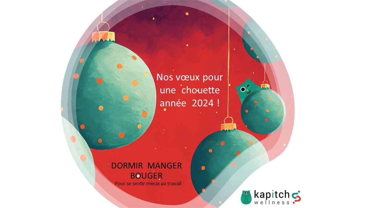 KapitchWellness's tweet photo. Recevez tous nos vœux pour une chouette et sereine année 2024 ! Josée et Patricia https://t.co/vLOp5GhTlk