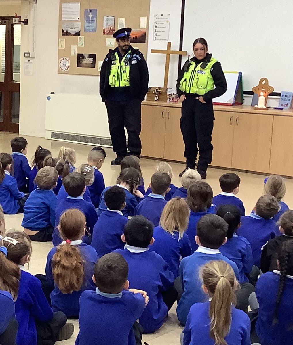 We welcomed our local PCSOs into our Collective Worship today. Children had the chance to ask questions about the role and how they can be excellent members of the community. The overriding message: be kind! <a href="/DEMAT__/">Diocese of Ely Multi-Academy Trust</a> <a href="/kl55512/">kl555</a>
