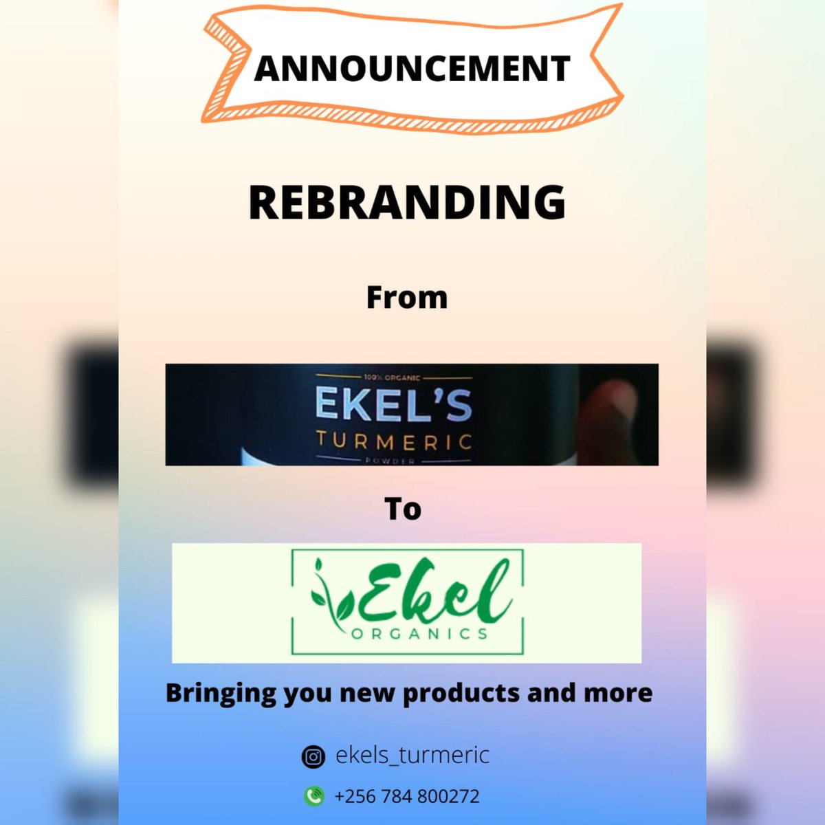 Because we listen to your needs and value you ❤️ we are rebranding from EkelsTurmeric to Ekel organics to offer you more products💃

#organic 
#Turmeric
#orgnicproducts