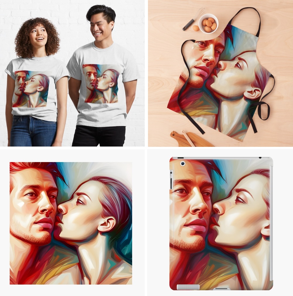 <#Lover> #AICreation on #ArtPrint #iPadCase #Tshirt #Apron my #redbubble & #teepublic

redbubble.com/shop/ap/156675…
teepublic.com/tote/55964382-…

#AIart #AIartist #digitalart #AIdesign #kidsclothes #menclothes #womenclothes #homedecor #painting #valentine #throwblanket #bag #romantic