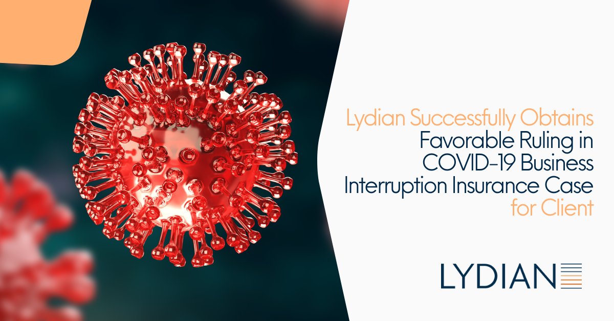 Lydian Successfully Obtains Favorable Ruling in COVID-19 Business Interruption Insurance Case for Client. Read more here: lydian.be/en/news/lydian…