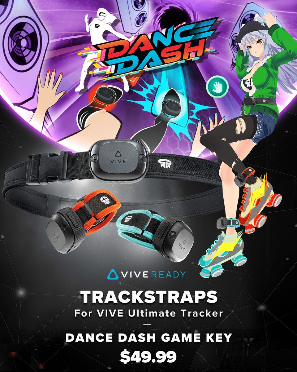 Ready to dance your way into the ultimate VR rhythm adventure? 
🎶 Grab your VIVE Ultimate Tracker TrackStraps + Dance Dash Game Key for just $49.99! Hit the virtual floor now! 
➡️  bit.ly/41PsQHW
#dancedash #viveultimatetracker