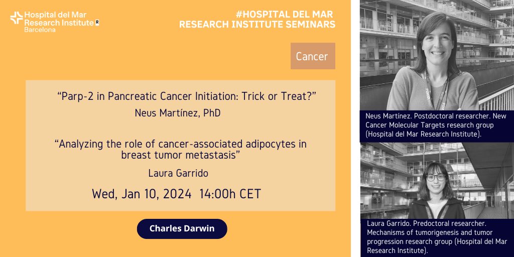 📢New Seminar organized by #cancer program @HMar_research 📅10/01 ⏰14:00 h 📍Charles Darwin Room More information👉imim.cat/agenda/797/par… #TalentMAR @hospitaldelmar