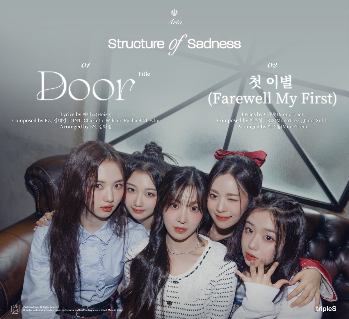 triplescosmos's tweet photo. tripleS
Aria

<Structure of Sadness> Tracklist

2024.01.15

#tripleS #트리플에스
#tripleS_Aria #트리플에스아리아
#Structure_of_Sadness https://t.co/QUUq538WS9