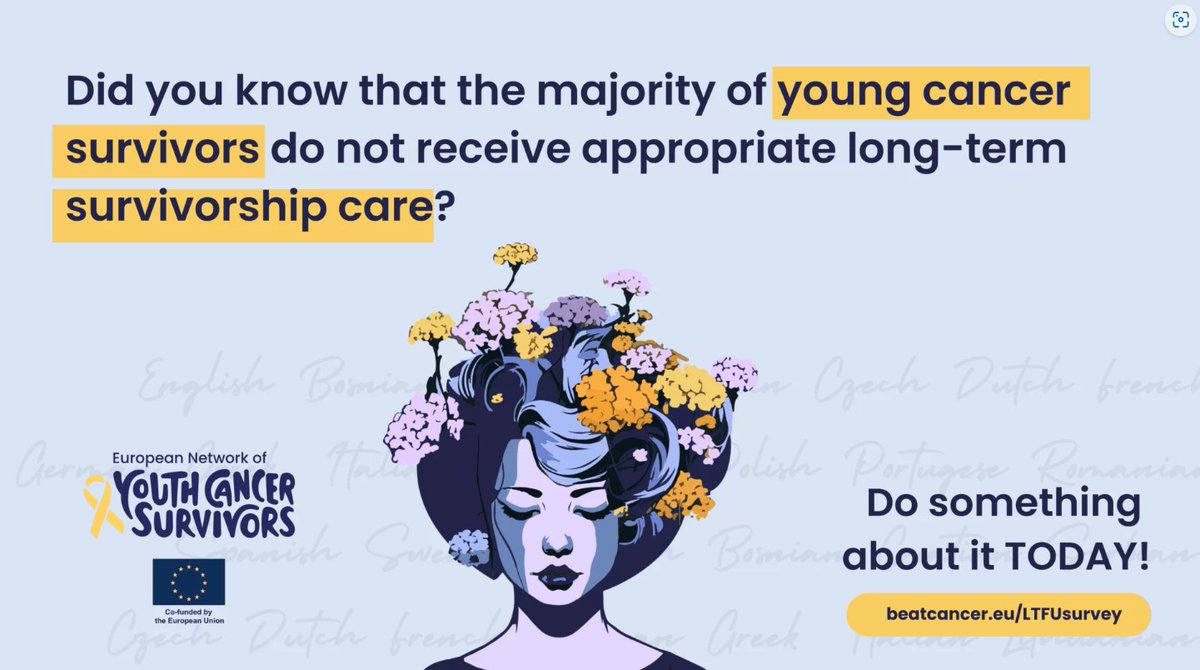 SIOPEurope's tweet photo. Last call!  🚨

All healthcare professionals involved in LTFU complete the survey and help us improve LTFU for Childhood, Adolescent and Young Adult cancer survivors within Europe! 🎗️

The survey : https://t.co/eNMY5Q5wiW

European Network of Youth Cancer Survivors https://t.co/h8lx1qv74C