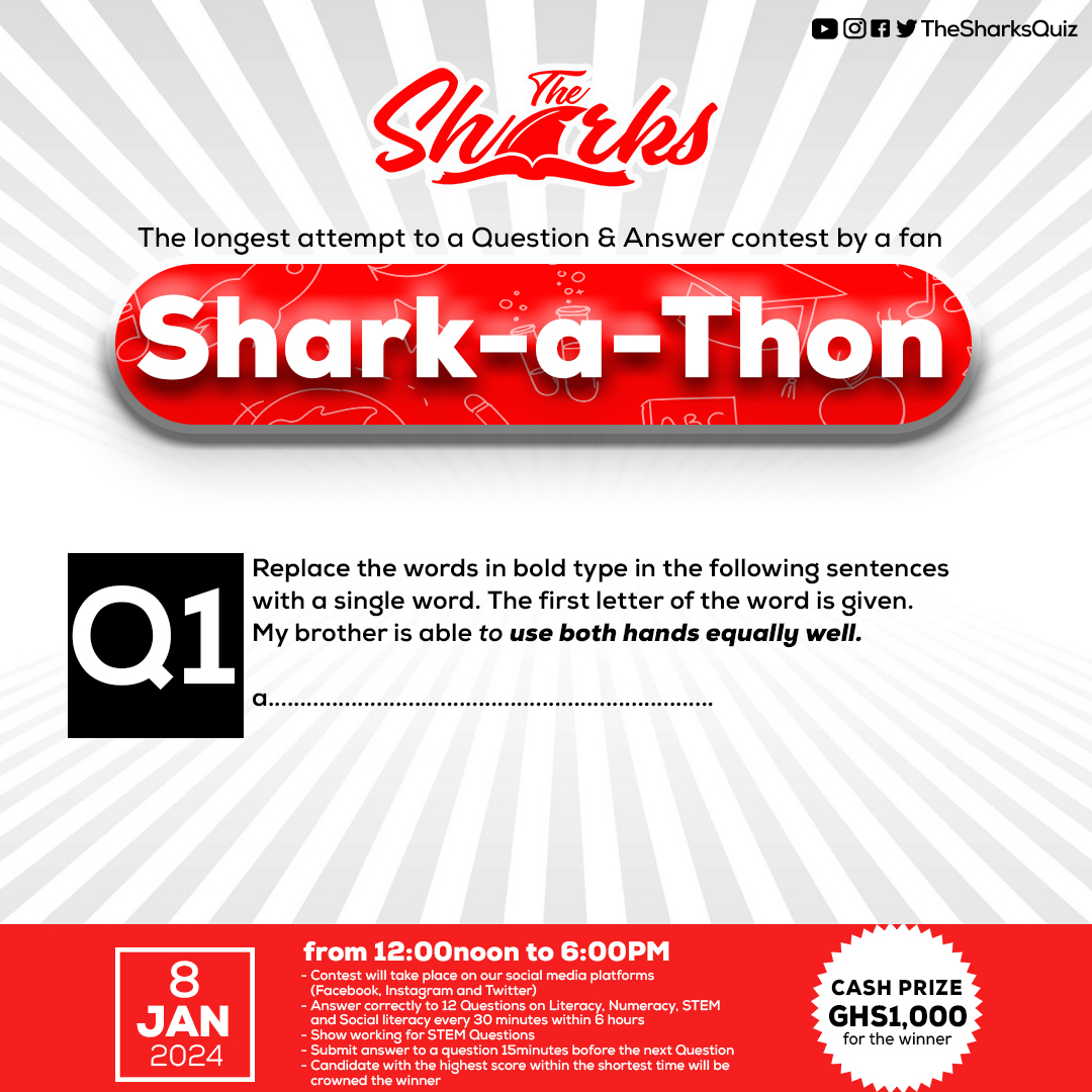 thesharksquiz's tweet photo. Here we go!

Question 1

Answer within 15 minutes to be eligible for the next question.

The next question will be released @12:30pm.

Stay tuned, and the best of wishes to you all.

#TheSharks
#Sharkathon https://t.co/Jk8yruv4ke