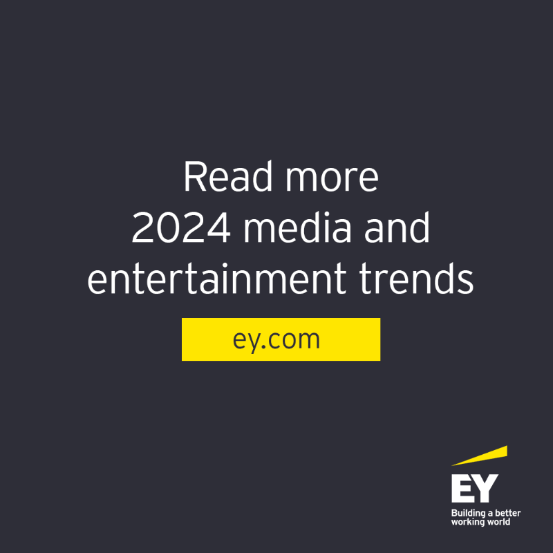 EY_US's tweet photo. Key trends and growth opportunities for media and entertainment industry leaders in 2024. https://t.co/iFz3DBiuq7