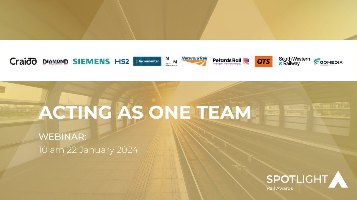 SpotlightRail's tweet photo. Join us to hear about how acting as one team is vital for the sector ahead of the SPOTLIGHT Rail Awards 🚂🏆

🗓️ Save the Date: 22 January 2024
🕒 Time: 10am - 11am

🌐 Secure your spot now: https://t.co/A28LNA6dTE https://t.co/M5dRXntbw7