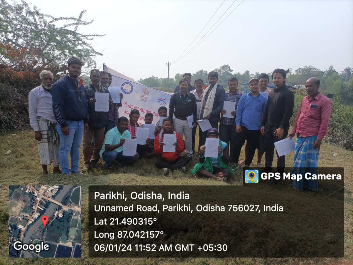 CifnetH's tweet photo. Pre-Sagar Parikrama saturation campaign! An awareness camp on 06-01-2024 #PMMSY &amp; #KCC was organised at Dubulagadi,Parikhi,Kasafal villages,Odisha by CIFNET,NFDB &amp;State Fisheries Officials; provided valuable information &amp;received grievances from them.#SagarParikramaYatra #PhaseXI https://t.co/qCVG5O1g9j