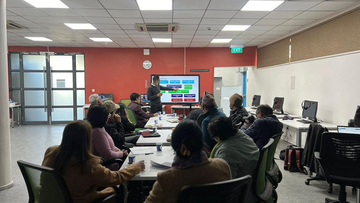 npBritish's tweet photo. Happening Now! 

#InOurHands - Extension Ideation Workshop

Crafting a vision with experts from diverse fields - Craft, Academia, Policy Makers, the Ministry of Forestry engage in discussions on Nepal's #CreativeGreenEconomy &amp; #ClimateInitiatives

More: https://t.co/MbDneA54w6 https://t.co/R0Op89akpC