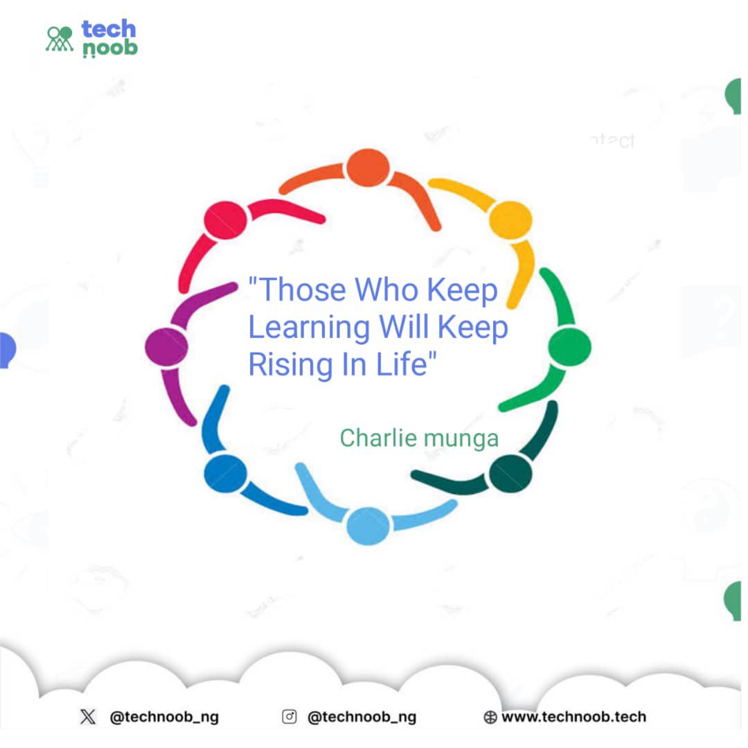 technoob_ng's tweet photo. Hello TechNoobies, You’re doing great, keep learning! 💚

#Technoob #LearningTogether #MondayMotivation https://t.co/2WBNt0Vl6S