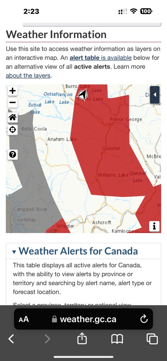 Snowfall warning for the #Cariboo. Snow & cooler weather increase travel risk. Pack food & water, warm clothes, & let people know your travel plans.
Please monitor DriveBC.ca while travelling.

weather.gc.ca/index_e.html?l…

#shiftintowinter #BCHwy97 #BCHwy20