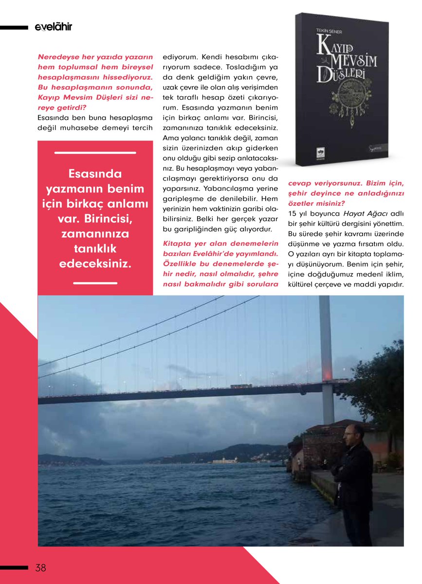 EvvelAhir dergisi'nin 18. sayısında,
benimle yapılan bir söyleşi yer alıyor.