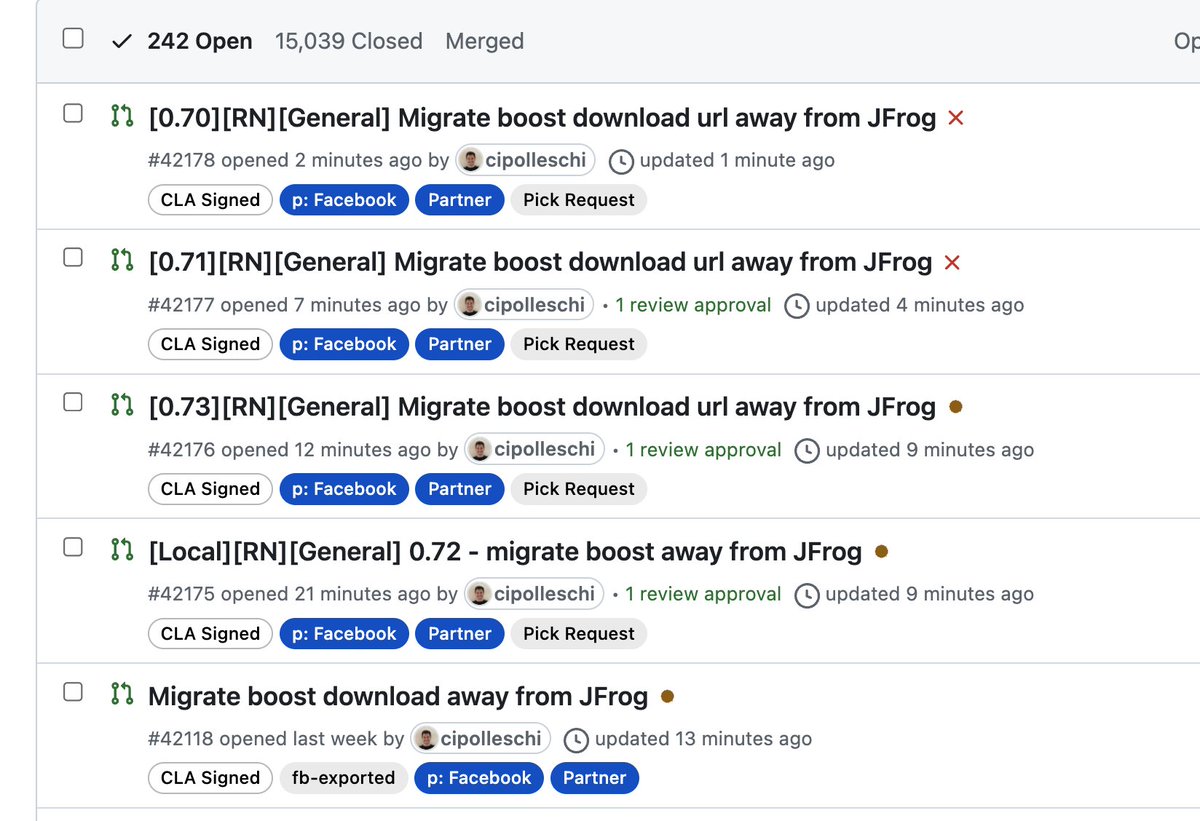 Kelset's tweet photo. PSA: if your #reactnative builds are failing with "[!] Error installing boost Verification checksum" error 🔴 be aware that @CipolleschiR is on the case 🧑‍💻🛠️

Send him some energy ༼ つ ◕_◕ ༽つ https://t.co/4bxM0pzRgt