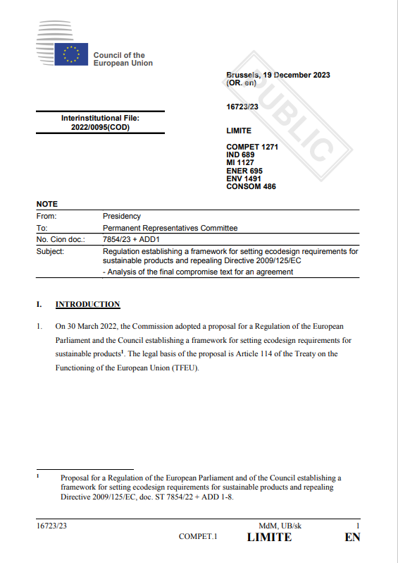 CircThread's tweet photo. 👏It's Done!
👉The much anticipated EU Ecodesign for Sustainable Products Regulations has been agreed between the European Parliament, the EU Council and the EU Commission
👉The text is now available here: https://t.co/JvjtTgklRA
#circulareconomy #circthread #EUCommission https://t.co/vUuNLuOeEF