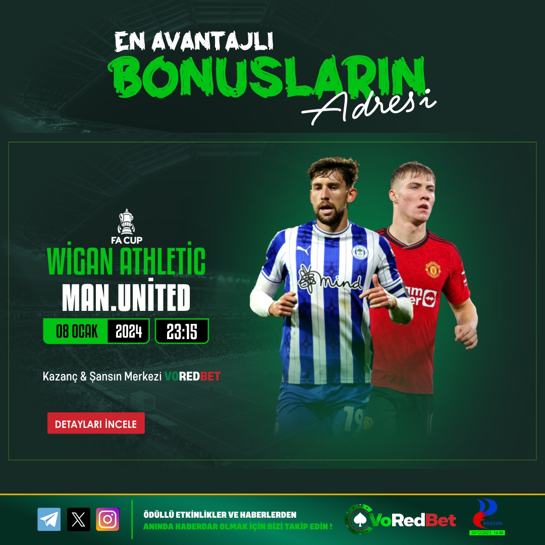 🔔#Voredbet #yüksek kazancın adresi!

🎰Günün maçı #WiganAthletic vs #ManchesterUnited

🎁#freebetler ve 7/24 #güvenilir #hızlı #çekim garantisi;

📲 vored.vip

#voredbet #süperlig #soccer #yüksek #kazanç #gününmaçı #canlı #bahis #yüksekoran