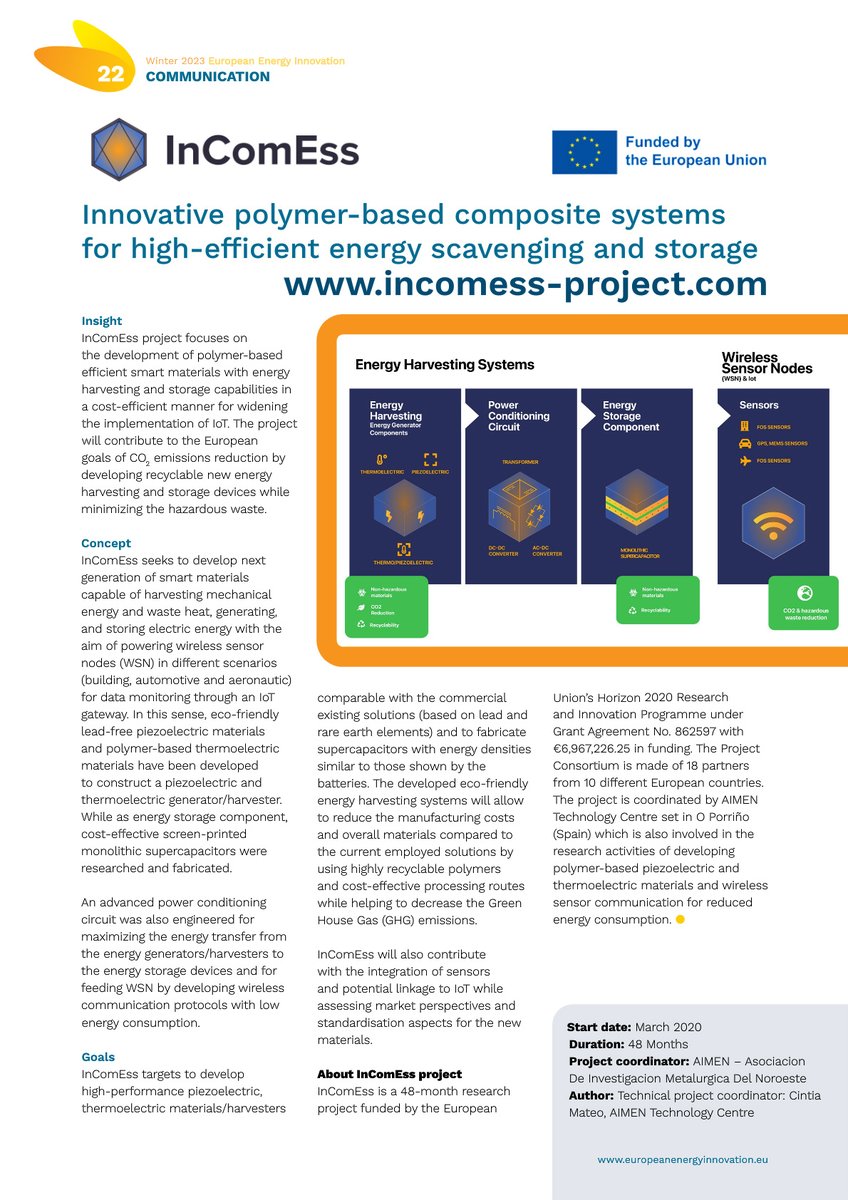 InComEss_eu (@incomess_eu) on Twitter photo โชผ In the press! โชป
๐ In the latest issue of <a href="/EuroEnergyInn/">European Energy Innovation</a> Magazine you will discover a fresh article featuring InComEss, discussing its vision and innovations!
Read now via โ europeanenergyinnovation.eu/OnlinePublicatโฆ
#energyefficiency #iot #energyharvesting #smartmaterials โชผ In the press! โชป
๐ In the latest issue of <a href="/EuroEnergyInn/">European Energy Innovation</a> Magazine you will discover a fresh article featuring InComEss, discussing its vision and innovations!
Read now via โ europeanenergyinnovation.eu/OnlinePublicatโฆ
#energyefficiency #iot #energyharvesting #smartmaterials