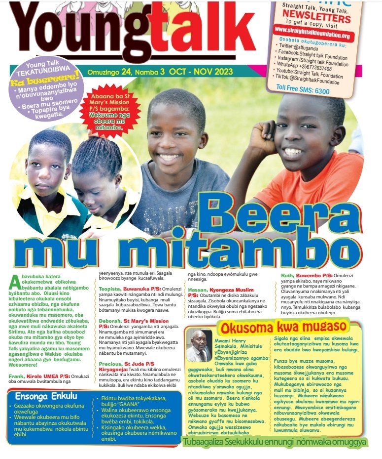 STFUganda's tweet photo. #STFupdates: Happy New Year everybody!! With support from @savechildrenug, we kick off this year with _Young Talk_ news papers both in English and Luganda.
Click the link below to download your free copies today.
https://t.co/5ZOiLAGYlQ https://t.co/wYgSamcNzp