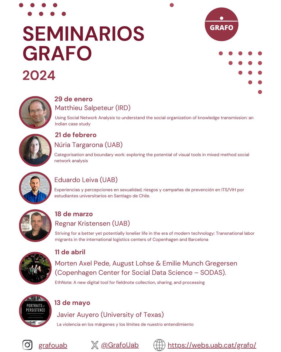 GrafoUab's tweet image. This year’s GRAFO Seminars