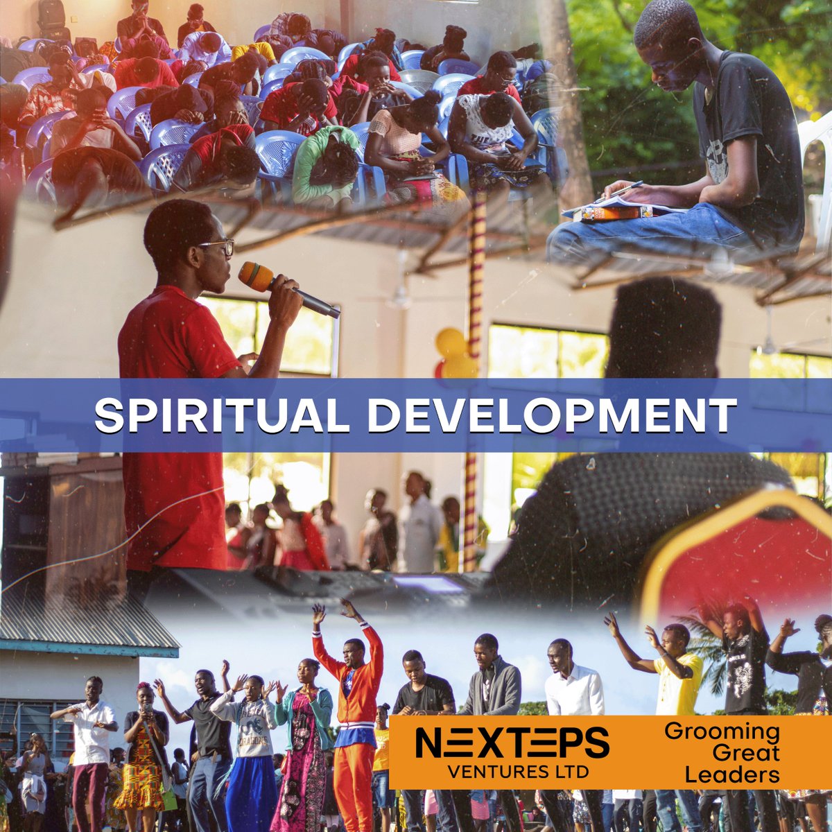 nextepsventures's tweet photo. 4. Spiritual Development Support
Our Spiritual Development Support program is designed to help the youth discover true meaning in Christ, strengthen their faith, and embolden them to boldly shine His light. Because success without Godliness is meaningless. https://t.co/BRCMrIDiga