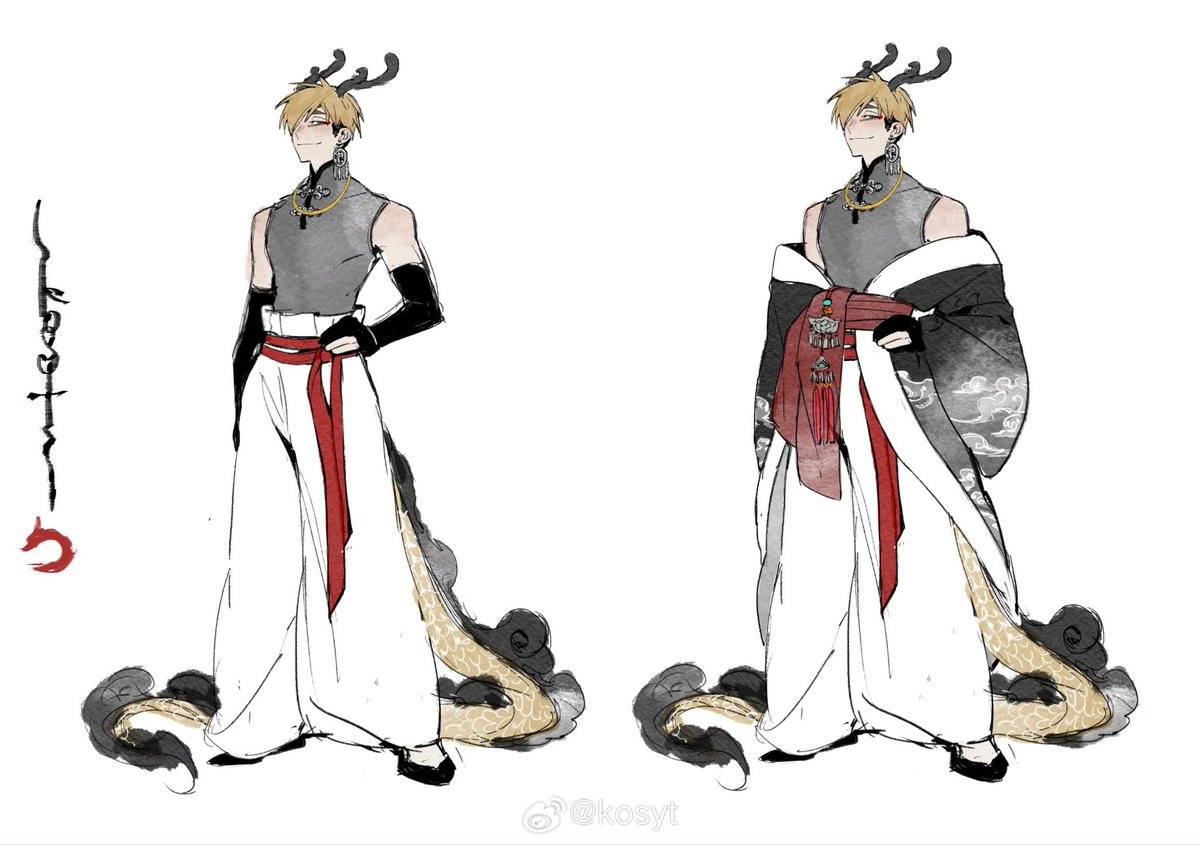 ハイキュー 辰年なので龍を描かないと #宮治 #宮侑