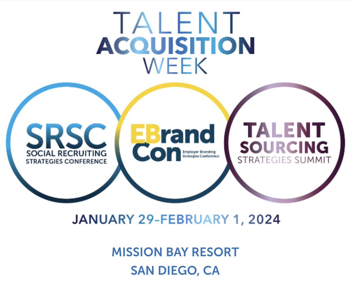 #EmployerBranding Strategies Conference @ San Diego — Join us for the most comprehensive talent acquisition event, featuring relevant case studies crafted by industry pros for industry pros! Register now at talentacquisitionweek.com and use discount code “HUMANS20” for 20% off.