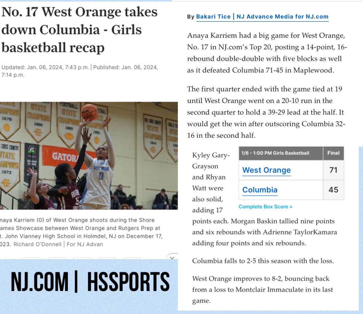 Ronice_MB's tweet photo. This weekend @anaya_karriem ‘25 had 2dbl/dbl games! Next up::: #16 #UniversityHS @ABJ11112948 4pm on 1/9
@HSSportsNJ @BakariTice &amp; #NestorSebastian thanks for the write ups. @CanieceWilliams @WOHS_NJ_GBB @hurban_legends @NoBoyzAllowedBB @EJayArrow @NJLadiesHoops @ncaawomen https://t.co/ENAHTQt30w