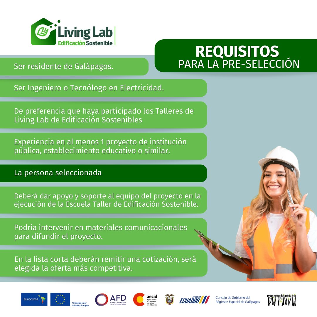 livinglabgps's tweet photo. #Ofertalaboral | Eres ingeniero o tecnólogo en Electricidad✨

🌎🙌🏼Te invitamos a ser parte de nuestro #LivingLab en #Galápagos. Inspira y crea un legado en #edificaciónsostenible 

📩Postula hasta el 12 de enero a mgranda@mentefactura.com

🍃¡Aplica ahora!🍃

#Mentefactura https://t.co/UEczRA7lNQ
